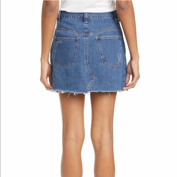 Free People Denim Raw Hem A-Line Mini Skirt NWT - Picture 2 of 9